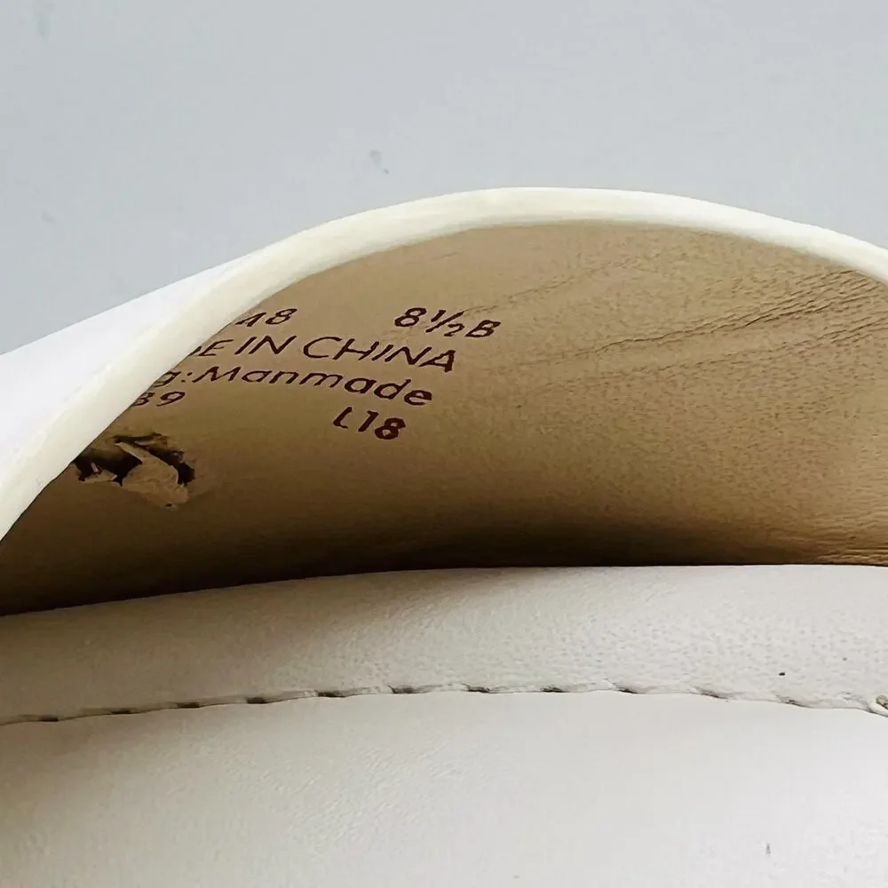 Cole Haan Sandals Womens 8.5 White Synthetic Grand OS Wedge Ankle Strap Shoes